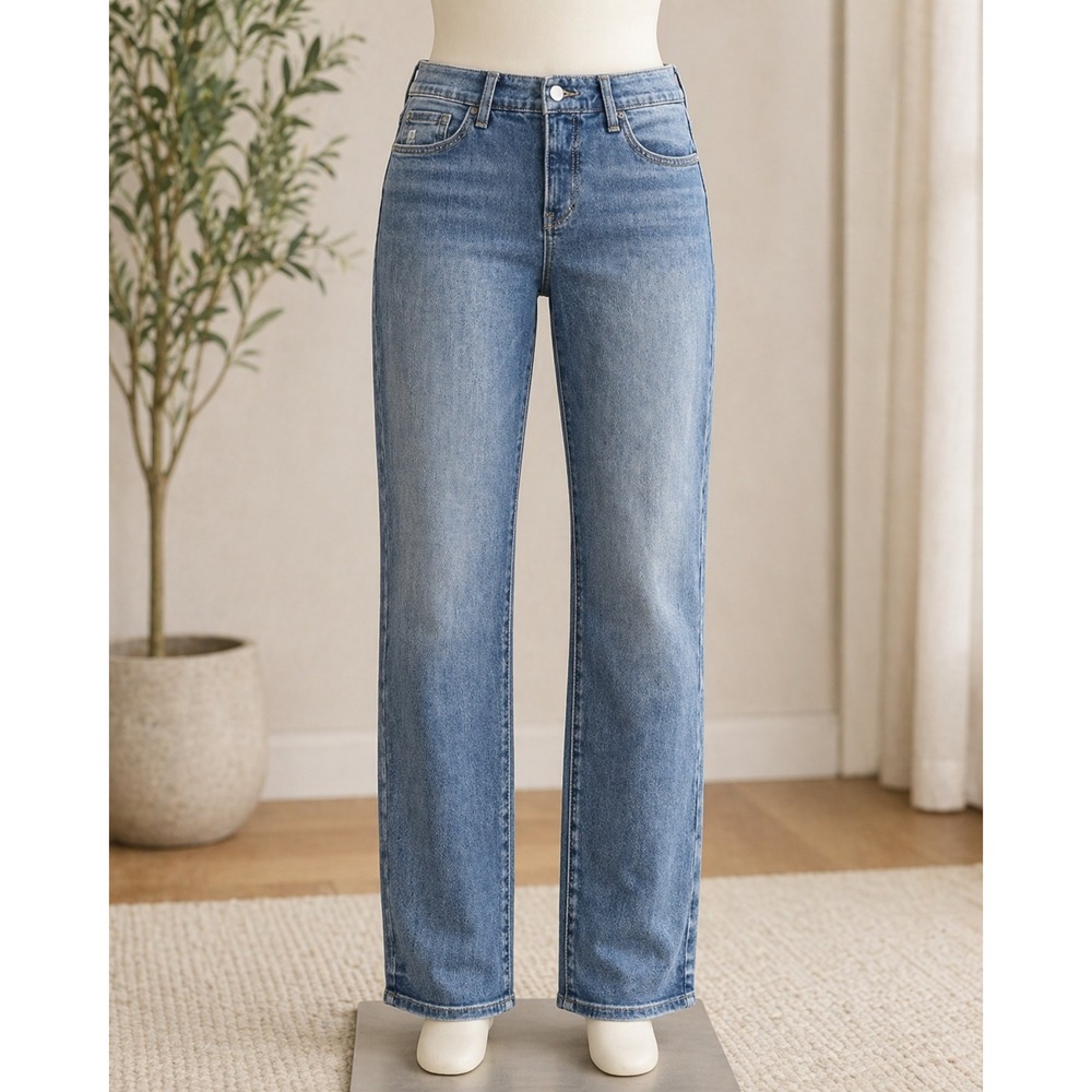 NYDJ Sheri Slim Jeans Womens Medium Wash Blue Lift Tuck Waist Match Size M